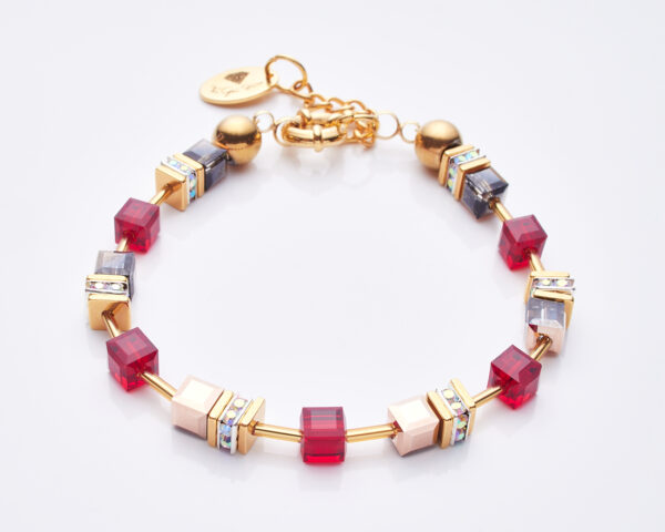 Siam Cube Bracelet with vibrant red crystals